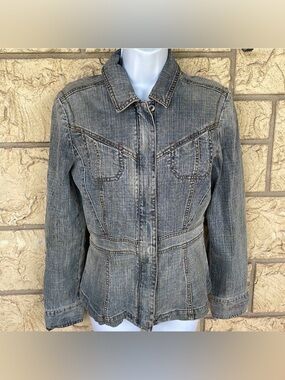 DKNY Jeans Zipper button jacket Size Small stretch Comfy y2k Stretch